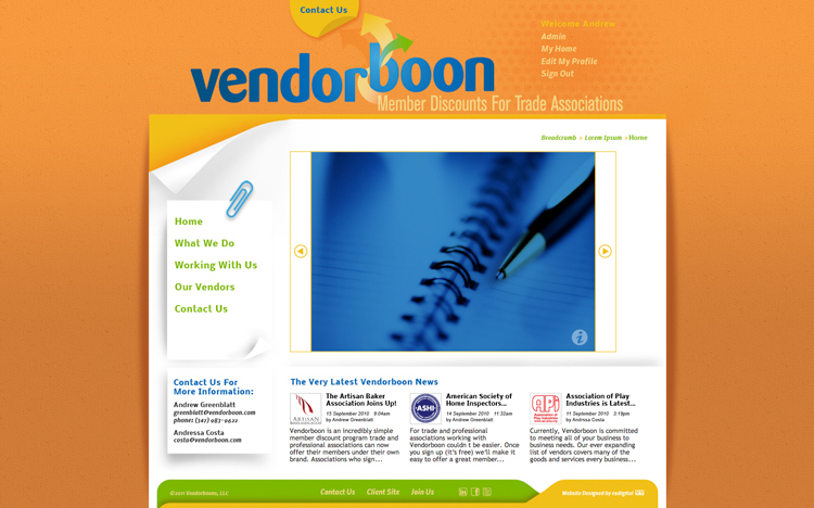vendorboon homepage