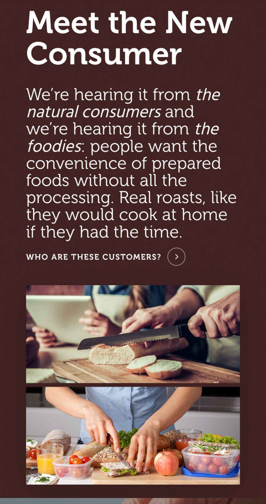 Hands slicing bread and preparing sandwiches with vegetables on a kitchen counter, illustrating convenience food preparation.