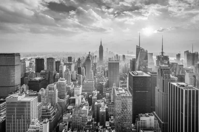 black and white image of NYC