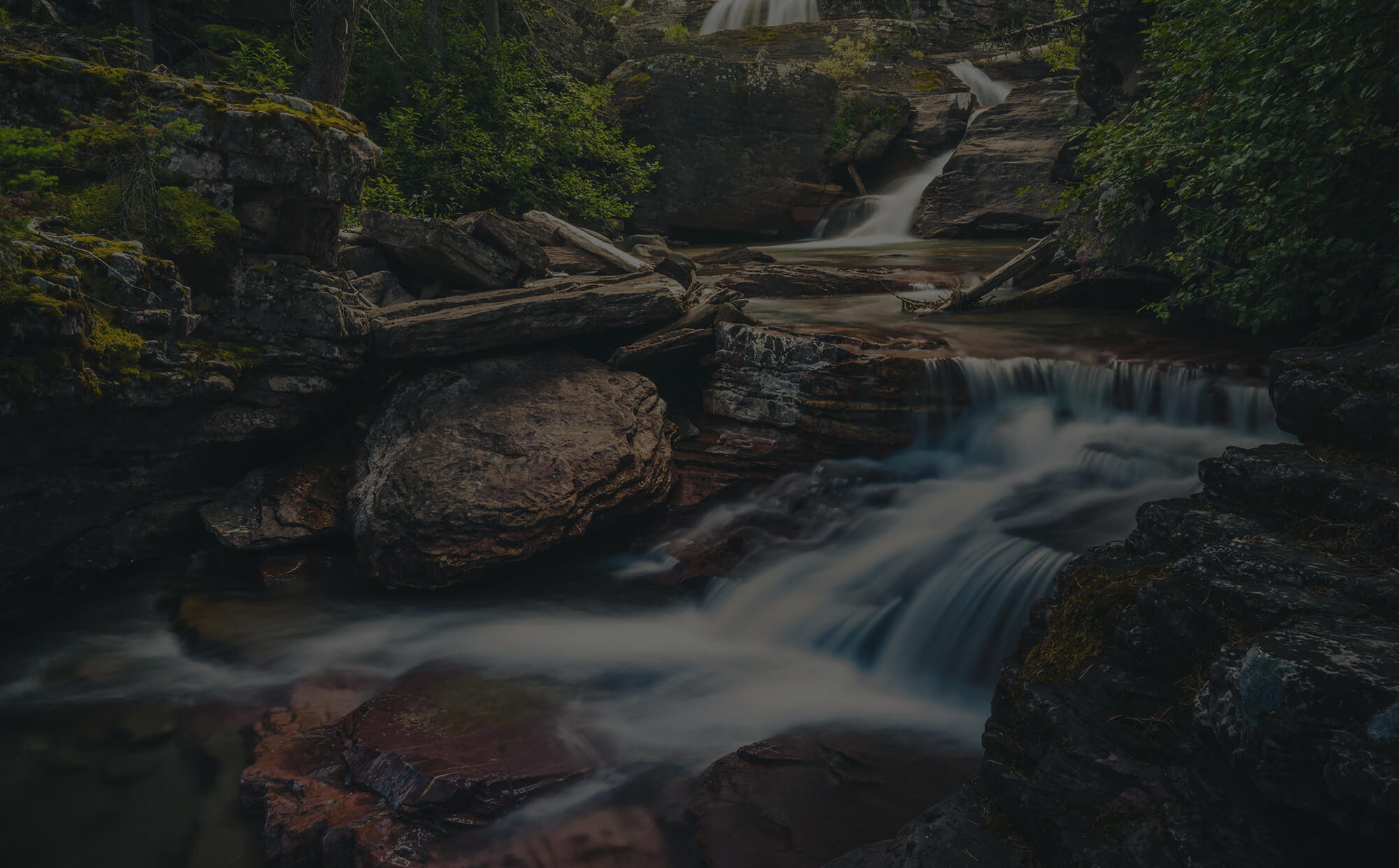 waterfall over rocks