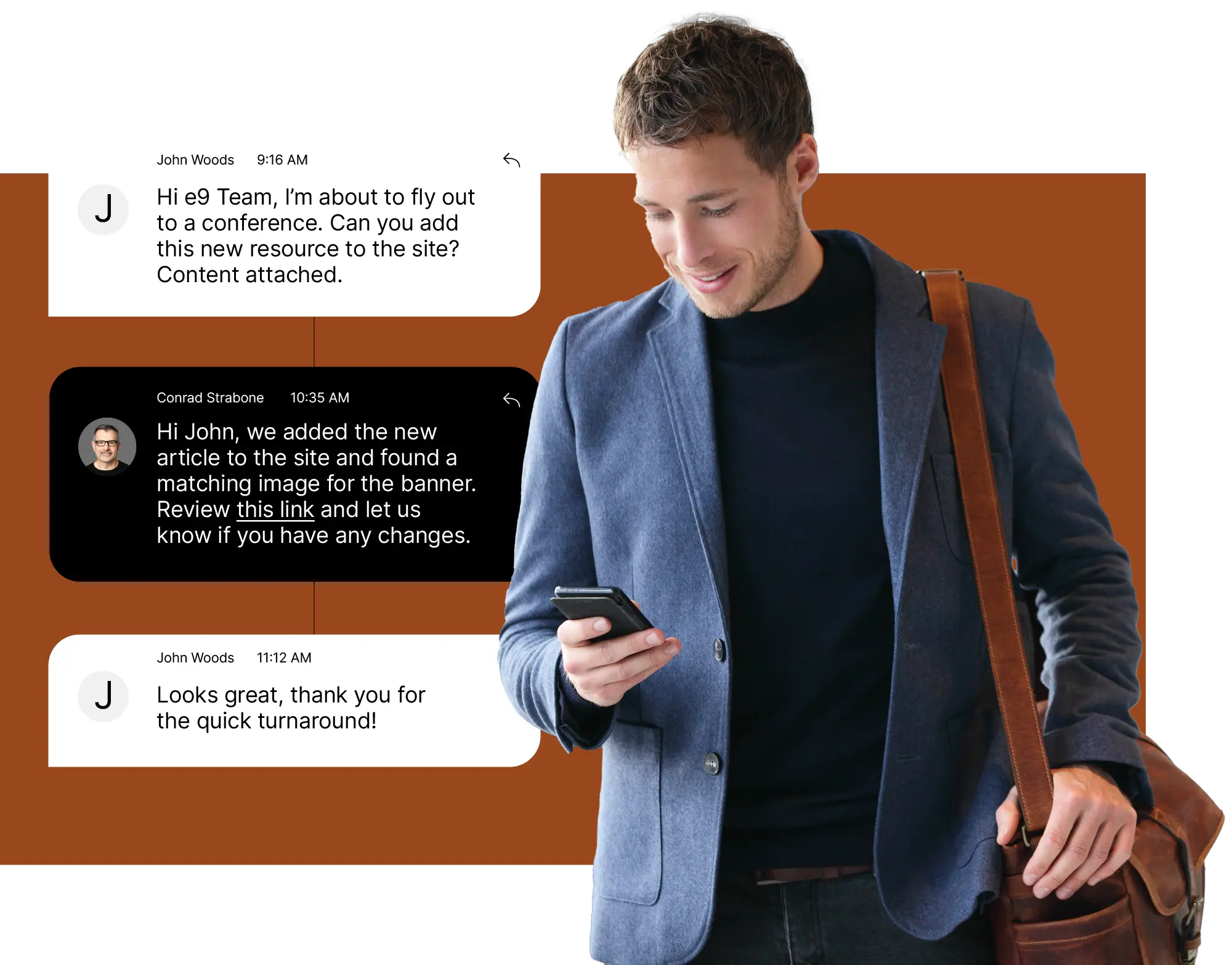 Man Checking His Messages